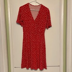 41 Hawthorn Red Patterned Midi Dress